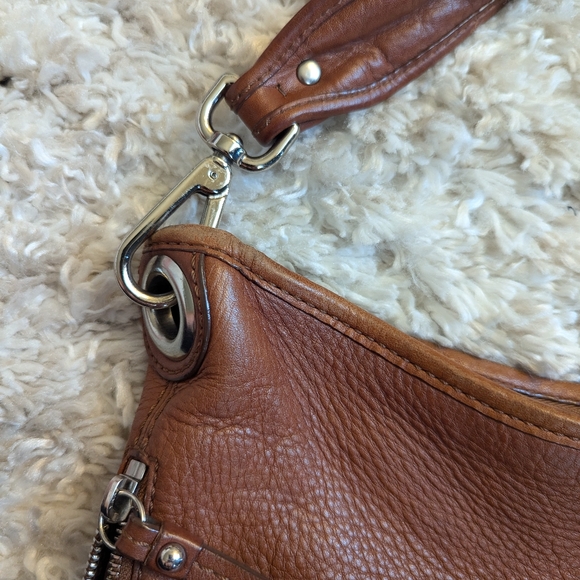 Vintage Banana Republic Brown Cognac Hobo Boho Slouchy Shoulder Bag - Picture 8 of 10